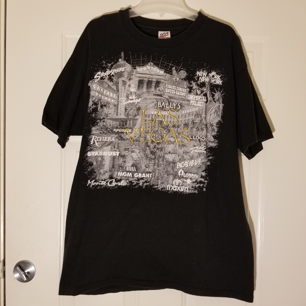 Anvil Las Vegas tshirt black, silver and gold XL